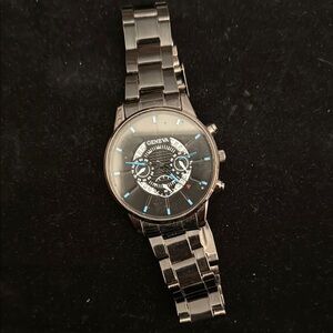 Geneva Black and Silver Watch